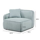 Travie Modular Corner Armchair - Sea Blue / LAF