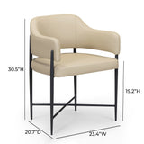 Sezanne Contract-Grade Vegan Leather Dining Chair - Taupe