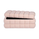 Anita 39" Faux Shearling Storage Bench With Reversible Tray Top - Pink