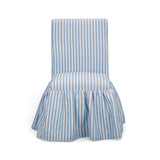 Gertrude Striped Performance Linen Skirted Dining Chair - Blue