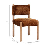 Bruno Thick Performance Chenille Straight Back Dining Chair - Bronze