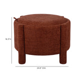 Bellamy Railroad Chenille Storage Stool With Reversible Tray Top - Brown