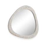 Klaryss 32"X25" Neutral Floral Jacquard Wall Mirror