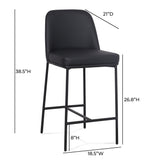 Sydney Performance Vegan Leather Counter Stool - Set of 2 - Black