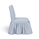 Gertrude Striped Performance Linen Skirted Dining Chair - Blue