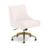 Beatrix Performance Velvet Office Swivel Chair - Cream