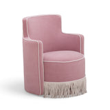 Passe Tasseled Velvet Swivel Accent Chair - Pink