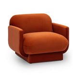 Azalea Performance Velvet Accent Chair - Rust Orange
