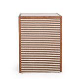 Kora 18" Cotton Jute 1-Drawer Contract-Grade Nightstand - Brown