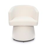 Kristen Rolling Desk Chair - Cream