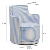 Passe Swivel Accent Chair - Blue Stripes