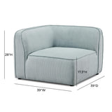 Travie Modular Corner Chair - Sea Blue