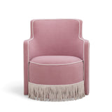 Passe Tasseled Velvet Swivel Accent Chair - Pink