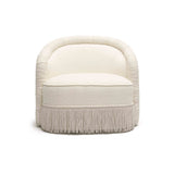 Pamela Tasseled Lounge Accent Chair - Cream