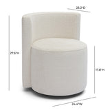Alyssa Rolling Desk Chair - Off-White