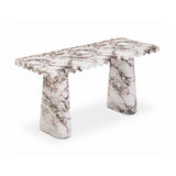 Janice 61" Faux Breccia Marble Console Desk