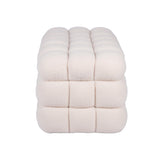 Anita 39" Faux Shearling Storage Bench With Reversible Tray Top - Cream