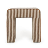 Byron Square Cotton Jute Ottoman - Brown