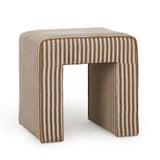 Byron Square Cotton Jute Ottoman - Brown