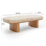 Ollie Upholstered Bench (48"-57") - Natural / 57"