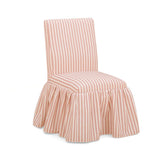 Gertrude Striped Performance Linen Skirted Dining Chair - Pink