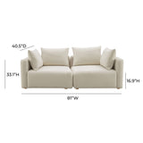 Hangover 81" Modular Loveseat - Off-White