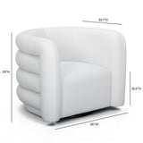 Curves Performance Velvet Swivel Accent Chair - Cream