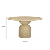 Cynthia 54" Concrete Indoor/Outdoor Dining Table - Light Emperador Marble