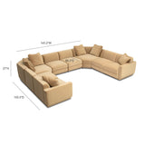 Perry 8-Piece Modular Large U-Sectional - Tan