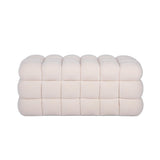 Anita 39" Faux Shearling Storage Bench With Reversible Tray Top - Cream