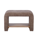 Alvie Railroad Chenille Storage Side Table - Taupe