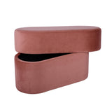 Andrea Performance Velvet Storage Bench (31"-50") - Salmon / 31"