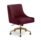 Beatrix Performance Velvet Office Swivel Chair - Burgundy