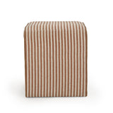 Byron Square Cotton Jute Ottoman - Terracotta