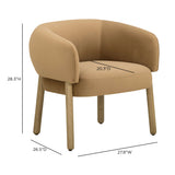 Foxy Performance Fabric Accent Chair - Camel