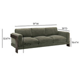 Elyn 91" Sofa - Olive Green