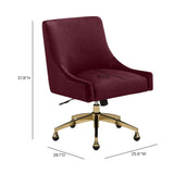 Beatrix Performance Velvet Office Swivel Chair - Burgundy