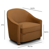 Cettie Performance Velvet Accent Chair - Cognac