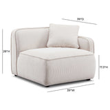 Travie Modular Corner Armchair - White Sand / RAF
