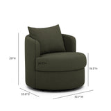 Silvi Performance Boucle Swivel Accent Chair - Kale Green