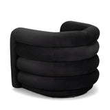 Curves Performance Velvet Swivel Accent Chair - Black