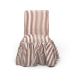 Gertrude Striped Performance Linen Skirted Dining Chair - Brown