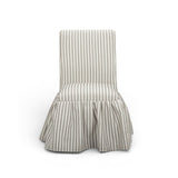 Gertrude Striped Performance Linen Skirted Dining Chair - Khaki