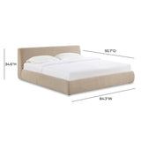 Isla Upholstered Bed - Taupe / King