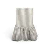 Gertrude Striped Performance Linen Skirted Dining Chair - Khaki