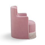 Passe Tasseled Velvet Swivel Accent Chair - Pink