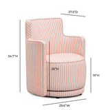 Passe Swivel Accent Chair - Pink Stripes