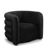 Curves Performance Velvet Swivel Accent Chair - Black