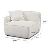 Travie Modular Corner Armchair - White Sand / LAF