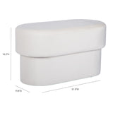 Andrea Performance Velvet Storage Bench (31"-50") - Cream / 31"